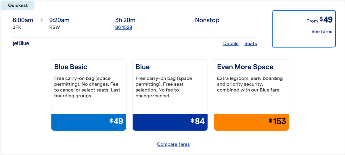 JetBlue Big Winter Sale JFK RSW